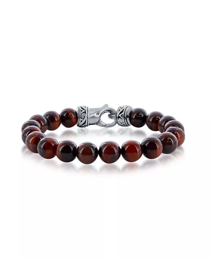 Stainless Steel 10Mm Natural Stone Bead Bracelet