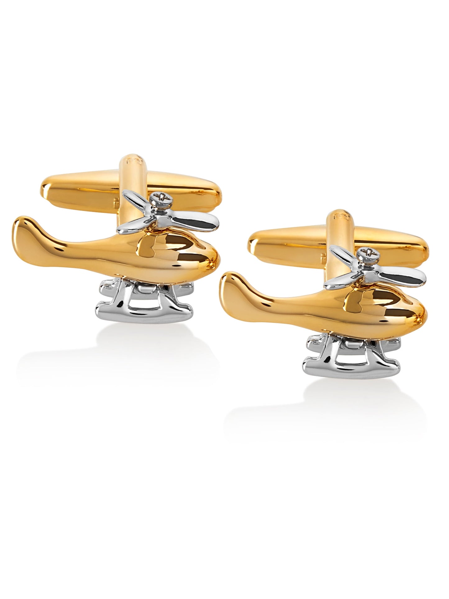 Coastal Jewelry Two Tone Helicopter Spinning Propeller Cufflinks