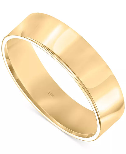 Men'S Flat Profile Comfort Fit Wedding Band in 14K Gold