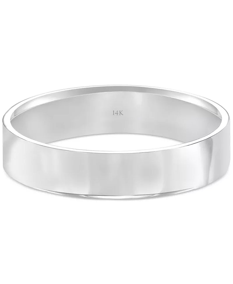 Men'S Flat Profile Comfort Fit Wedding Band in 14K Gold