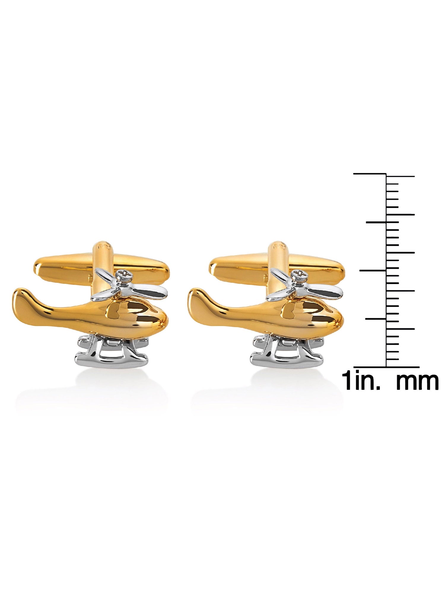 Coastal Jewelry Two Tone Helicopter Spinning Propeller Cufflinks