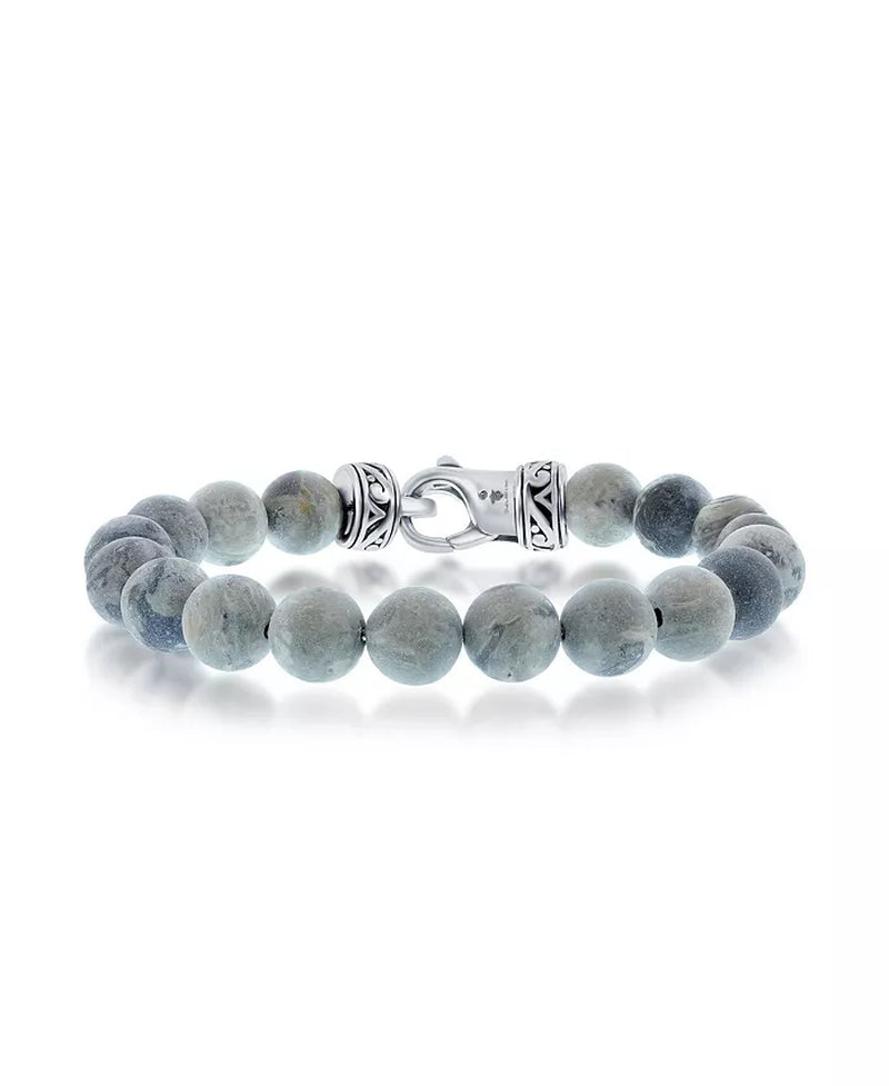 Stainless Steel 10Mm Natural Stone Bead Bracelet