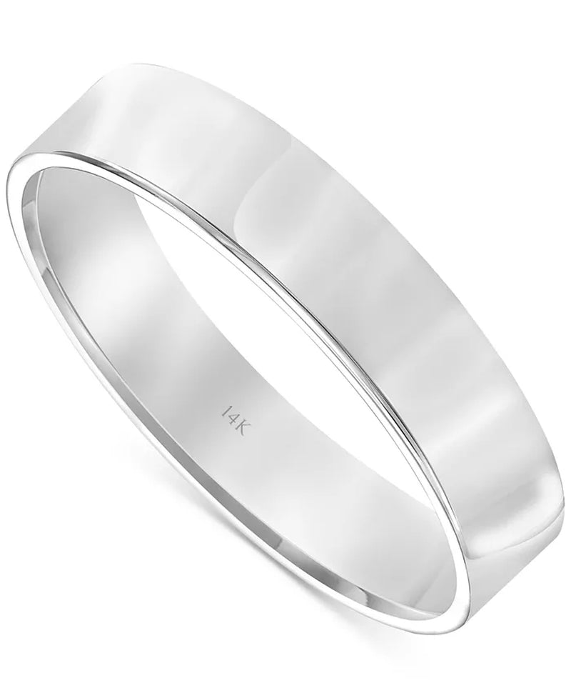 Men'S Flat Profile Comfort Fit Wedding Band in 14K Gold