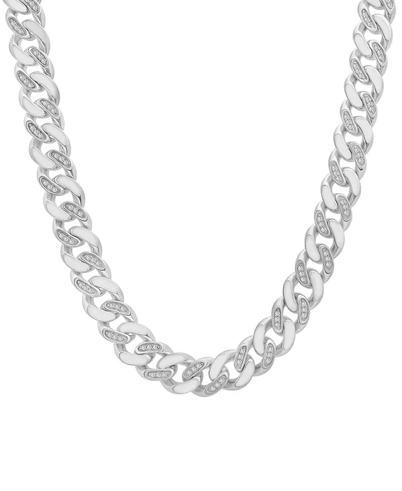 Men'S Diamond Cuban Link 24" Chain Necklace (1 Ct. T.W.) in Sterling Silver or 14K Gold-Plated Sterling Silver