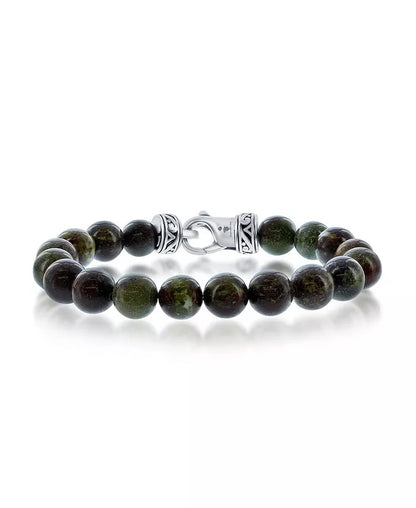 Stainless Steel 10Mm Natural Stone Bead Bracelet