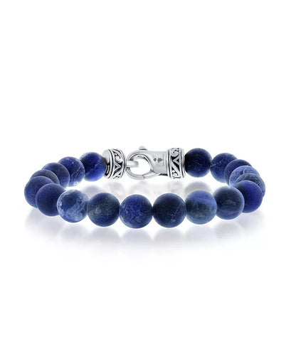 Stainless Steel 10Mm Natural Stone Bead Bracelet