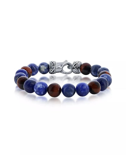 Stainless Steel 10Mm Natural Stone Bead Bracelet