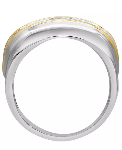 Men'S Diamond Two Row Band (3 Ct. T.W.) in 10K Gold & White Gold