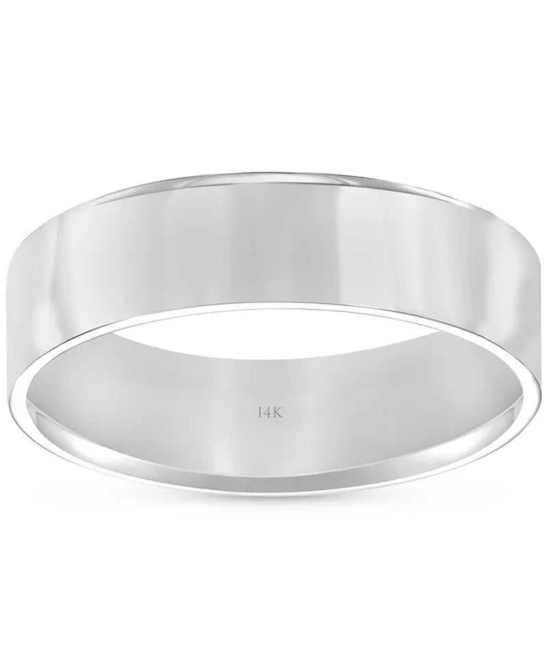 Men'S Flat Profile Comfort Fit Wedding Band in 14K Gold