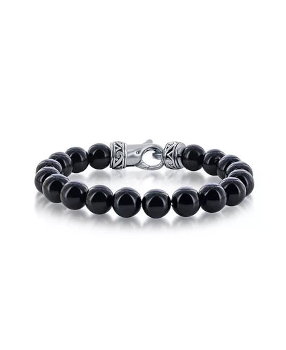 Stainless Steel 10Mm Natural Stone Bead Bracelet