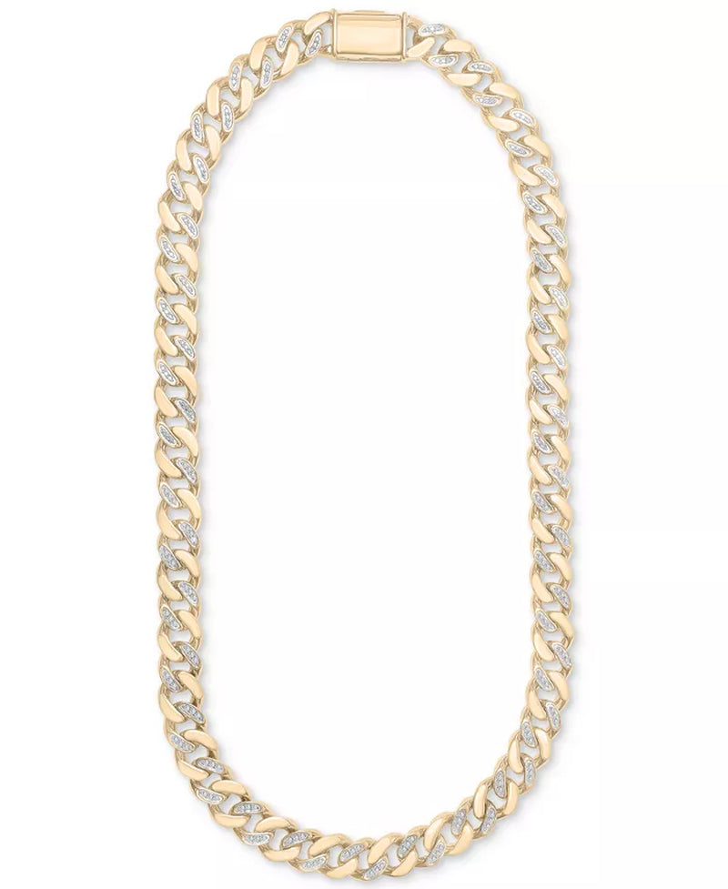 Men'S Diamond Cuban Link 24" Chain Necklace (1 Ct. T.W.) in Sterling Silver or 14K Gold-Plated Sterling Silver