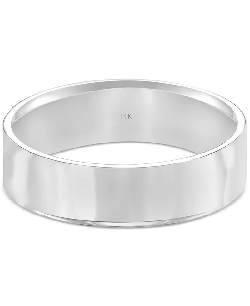 Men'S Flat Profile Comfort Fit Wedding Band in 14K Gold