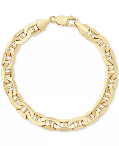 Men'S Polished Mariner Link Chain Bracelet in 14K Gold