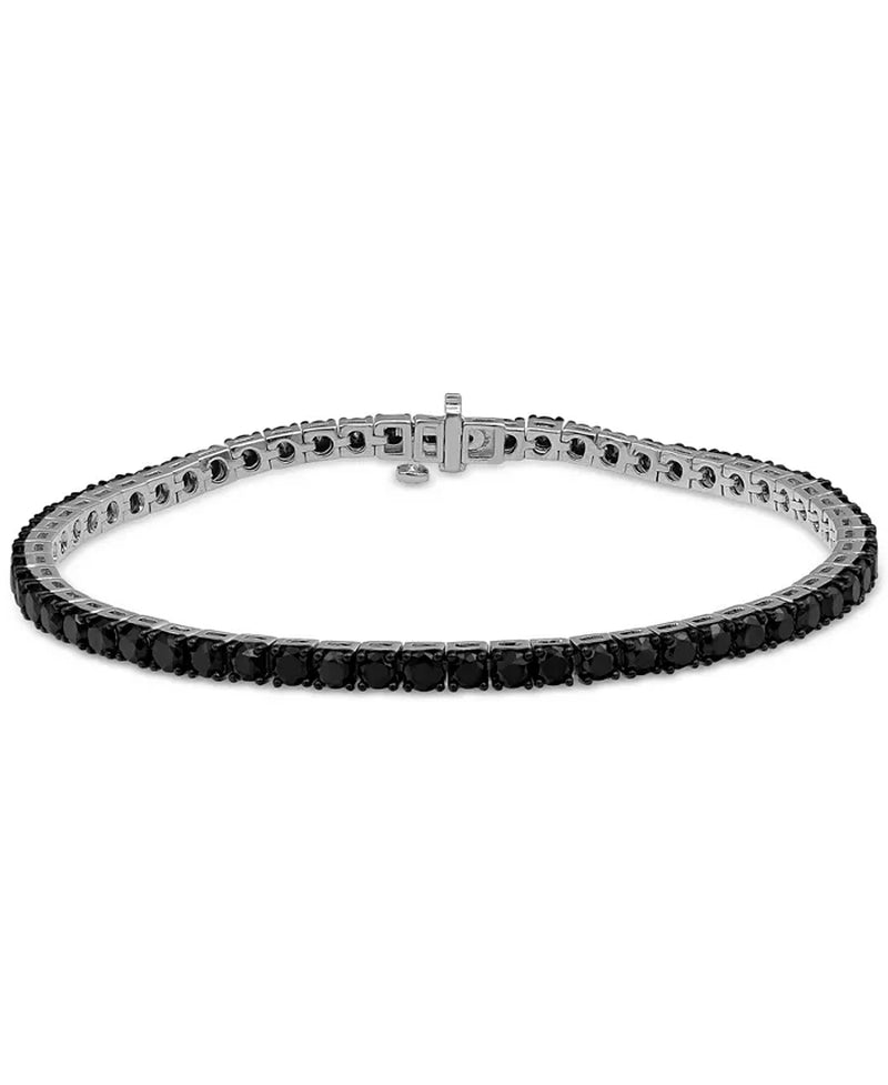 Men'S Black Diamond Tennis Bracelet (12 Ct. T.W.) in Sterling Silver