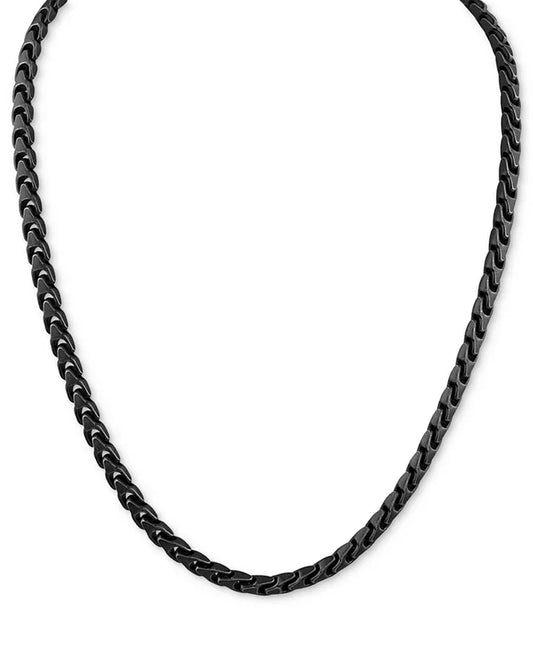 Men'S Link Chain 22" Necklace in Black-Plated Stainless Steel