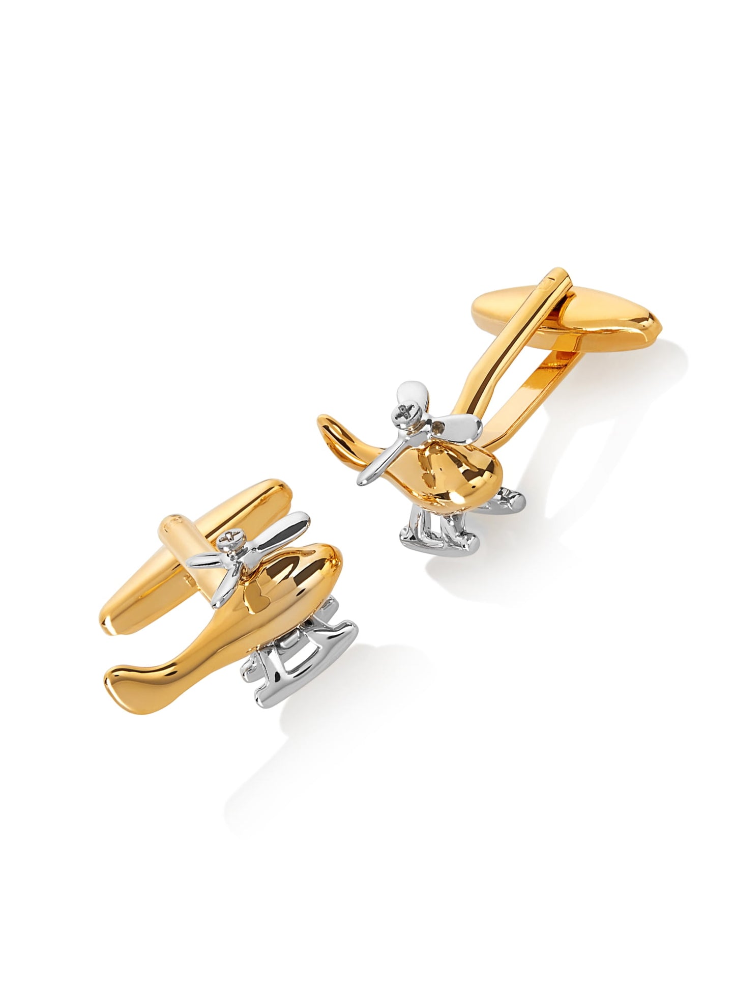 Coastal Jewelry Two Tone Helicopter Spinning Propeller Cufflinks